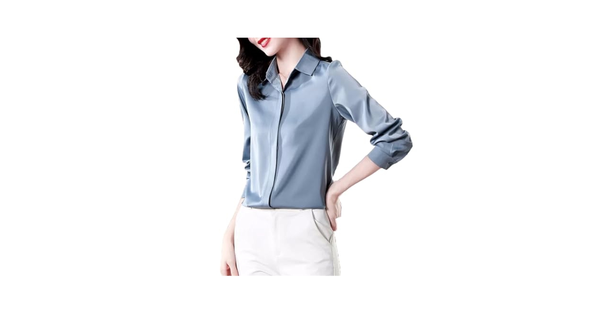 Women Long Sleeve Satin Shirts Spring Summer Business Casual