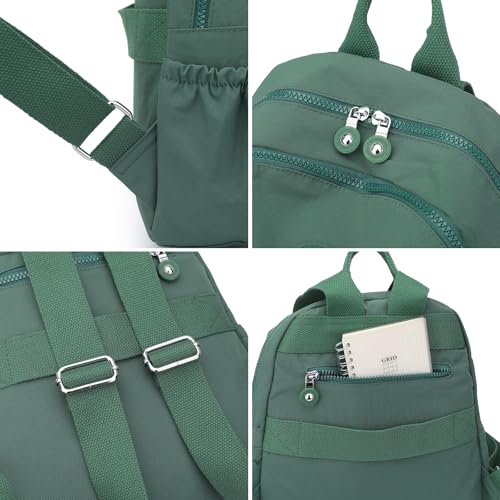 Image of Tanweibago Mini Nylon Women Backpacks,11L Small Ladies backpacks Casual Lightweight Women Shopping Travel Daypack (Green)