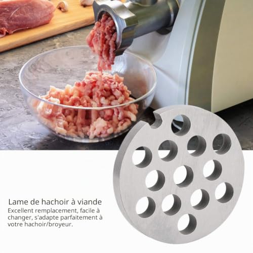 Raguso Plaque de hachoir à viande en acier inoxydable, 4 tailles de disque (3 mm, 5 mm, 8 mm, 10 mm), pour broyeurs hachoirs, accessoires de remplacement – vue 4
