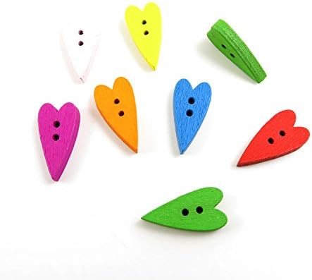 780 Pieces Sewing Clothing Buttons Sew On Wooden Wood Knopfe BB2336 Mixed Long Heart Boutons Fasteners Notions Multi Pattern Cartoon Supplies Arts Crafts Accessories