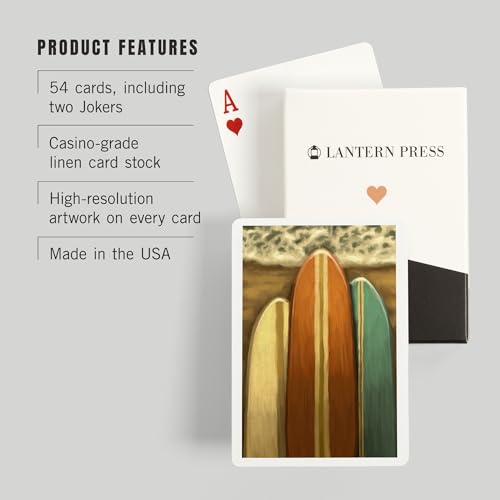 Baraja de 52 cartas tamaño póker Surfboards óleo miniatura 3