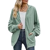Chaqueta Larga y Holgada con Cuello en V y Cremallera para Mujer, Nueva, de Invierno, Verde Oscuro, Talla L