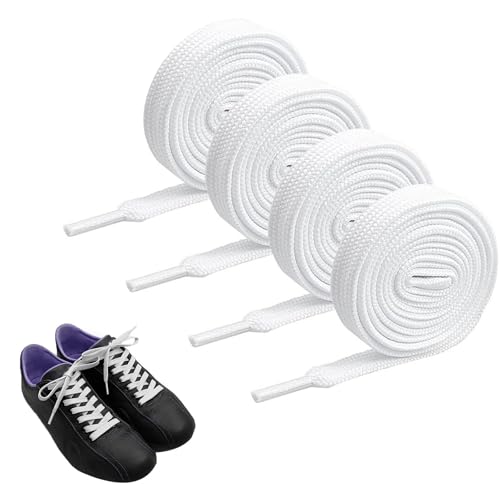 Image of YHQZ 2 Pairs Flat Shoelaces,Replacement Sneaker Laces,Replacements Athletic Shoe Laces,Flat Shoe Laces,Trainer Shoelaces for Sport Shoes,Casual Shoe,Durable Shoelaces,Kids Adult Men and Women(White)