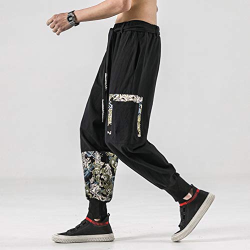 HAORUN Men Chinese Kung Fu Pants Tai Chi Bottoms Trousers Lace Up Loose3