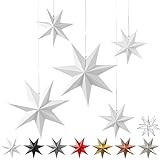 Papiersterne 5er Set in weiß