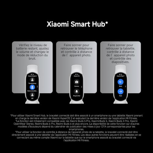Xiaomi Smart Band 10, Montre Connectée, Boîtier alu, Suivi d'Activité, Écran AMOLED 1.72'', Autonomie 21 Jours, Charge Rapide, Suivi santé & sommeil,150+ sports, iOS & Android, 5 ATM, Boussole