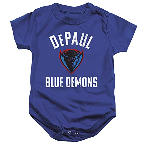 DePaul University Official DePaul Blue Demons Logo Unisex Infant Snap Suit for Baby,Royal Blue, 6 Months