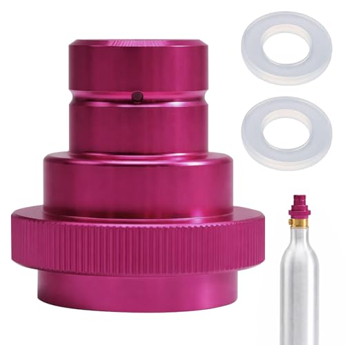 Seefey CO2 Quick Connect Adapter Adapter Quick Connect für Soda kompatibel mit Duo/Terra/Art Quick Schnelladapter Connect CO2 Zylinder 425g Zylinder 60L Trapezgewinde TR21-4 Rosa(Inkl. Dichtung)