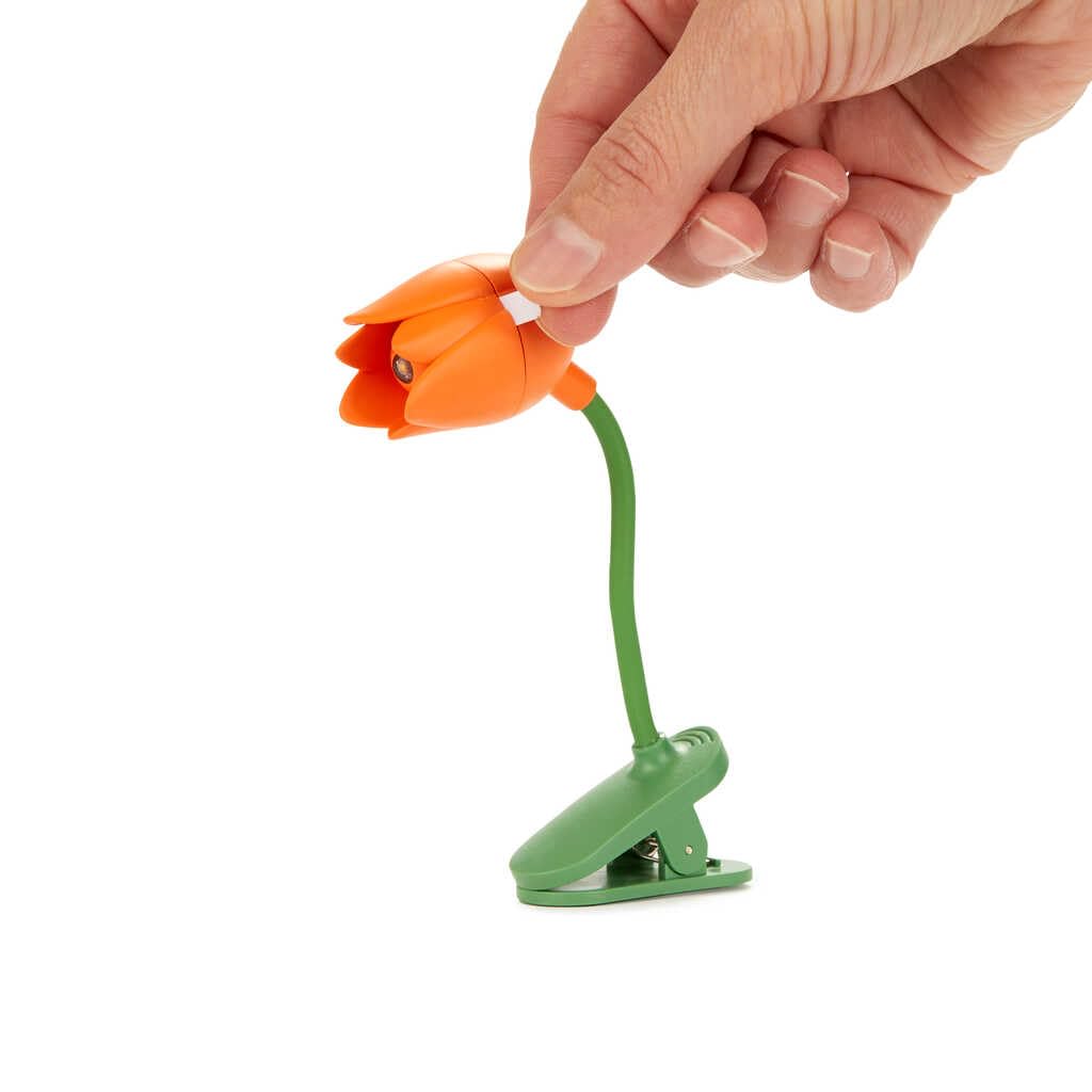 Balvi Lampada Flessibile con Clip a Forma di Tulipano Arancia per Lettura
