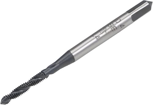 uxcell M2 x 0,4 espiral flauta roscada, máquina métrica roscado HSS Nitruración revestido, vástago redondo con extremo cuadrado, tolerancia H2