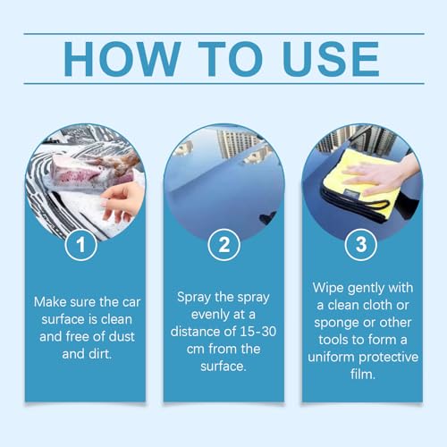 Quick Effect Coating Agent Car Coating Spray,3 in 1 Hoch Schutz Schnelles Auto-Beschichtungsspray,das Reparatur, Schutz und Aufhellung Vereint,Persistent Type Kratzerentferner für Auto (120ml*1pcs)