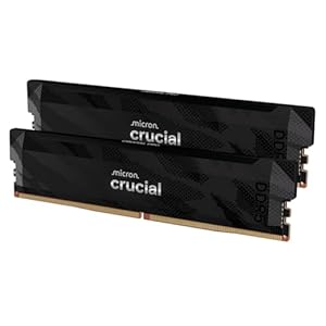 Crucial Kit Pro DDR5 RAM de 32 GB (2 x 16 GB), 6400 MHz CL32, memoria para juegos de sobreaceleración de escritorio, compatible con Intel XMP 3.0 y AMD Expo, negro – CP2K16G64C32U5B