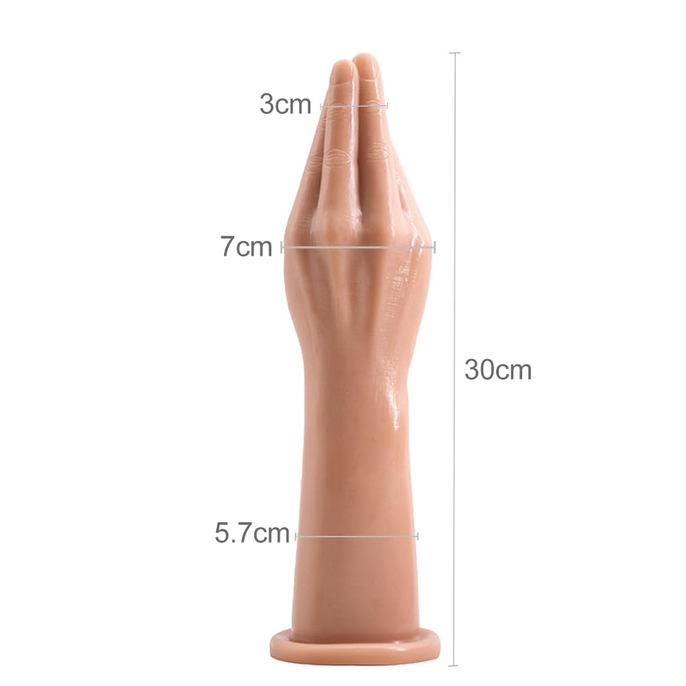 Roluck Dildo Anale Realistico Pugno Dildo Anale con Ventosa Mano Dildo Giocattolo del Sesso Anale per Donne Lesbiche Uomini Fisting Masturbatore 30 cm di Lunghezza (La Carne)