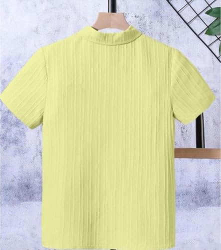 Image of Vikita Enterprise Devansh Cotton Stylish Boys Shirts Regular Fit Hawaiian Sugarcane Strips Popcorn Plain Unisex Shirt