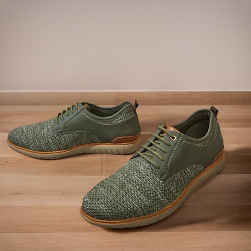Image of Neeman's The Derbies for Men | Knit Base and Faux Leather Derby Sneakers | Comfortable and Breathable Mesh