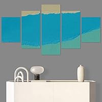 SIGNWIN 5 Panel Canvas Wall Art Brushstroke Patterns for Home Decorations Ready to Hang - 60