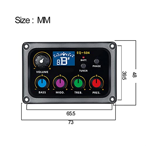 Ecualizador de 4 bandas EQ-504 para guitarra acústica con afinador y captador magnético, marca JITAZHIJIA miniatura 7