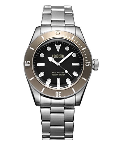 Preisvergleich Produktbild Fonderia Herren-Armbanduhr Casual Analog Edelstahl-Armband silber Quarz-Uhr UAP7A002UNM