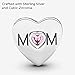 PANDORA Jewelry Pink Mom Heart Cubic Zirconia Charm in Sterling Silver