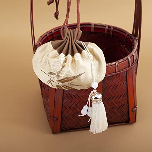 4 Bolsas Chinas Bordadas de Saco con Cordón 9.5x13 cm miniatura 2