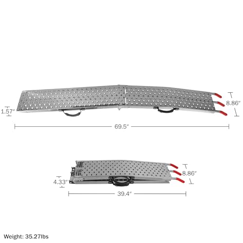 Set de rampas plegables de 69 pulgadas para motos y ATV miniatura 7