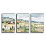 JBGQGAG Póster artístico de Montana Farm en lienzo, decoración de dormitorio, paisaje, oficina, habitación, regalo, 60 x 90 cm