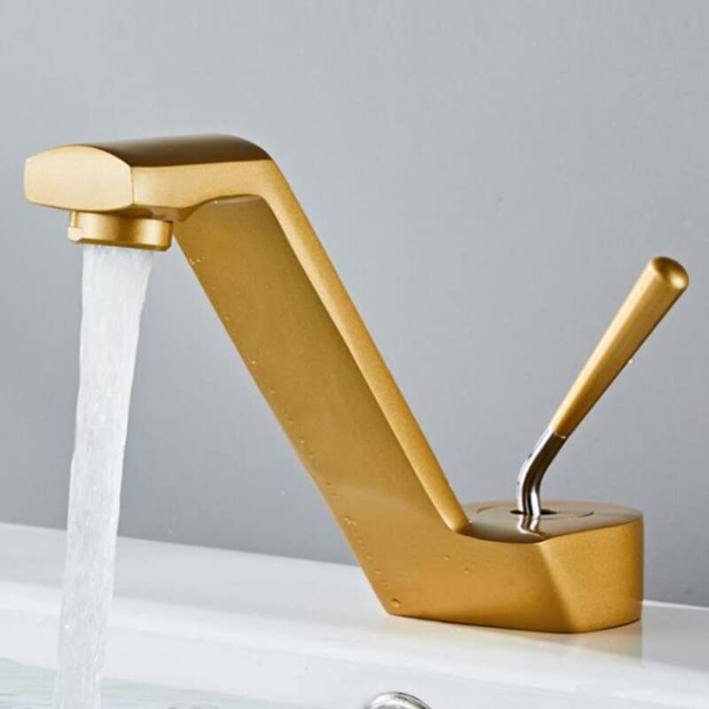 Robinet cygne or luxe en laiton massif pour vasque de salle de bain design