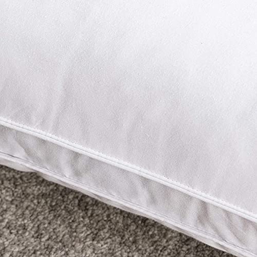 puredown® Goose Feather Down Pillows, Soft Gusseted Bed Pillows for Sleeping with 100% Cotton Shell, Set of 2, King Size
