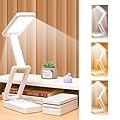 Rechargeable Desk Lamp, Small Desk Light with 3 Color Temperatures & Stepless Dimming, Battery Powered Table Lamp for Home Office, Eye-Caring Study Lamp with USB-C Charging Port (MULTI-A24)