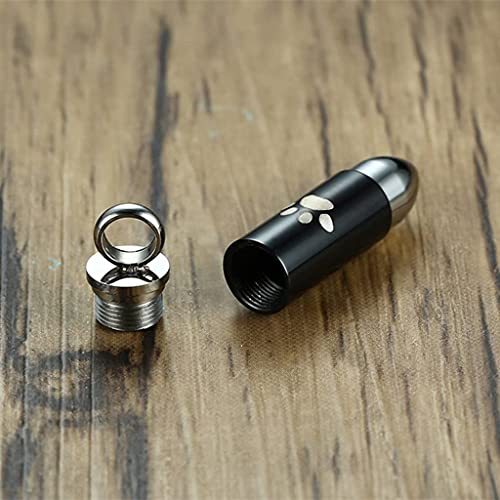 U-M 2Pcs Classic Dog Paw Bullet Cremation Memorial Pet Ash Urn Pendant Necklace Practical And Attractive #TOP5