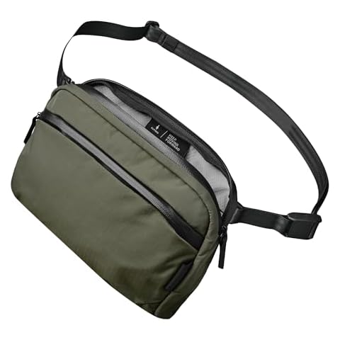 ALPAKA Flight Sling-Cross-body Sling Bag For Men Travel with Portable, Lightweight, Packable, Ajustable & Detachable Shoulder Strap, Weatherproof Fabrics, 2L Capacity Fits iPad Mini, Green Cover