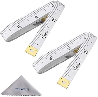 Wisdompro 2 Packs 60-Inch/150cm Soft Tape Measure for Sewing Tailor Cloth, Body Measurement(Indexed in Metric & Standard Units) - White