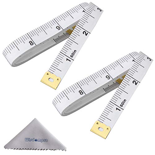Wisdompro 2 Packs 60-Inch(150Cm) Soft Tape Measure For Sewing Tailor Cloth, Body Measurement(Indexed In Metric And Standard Units) - White #TOP11