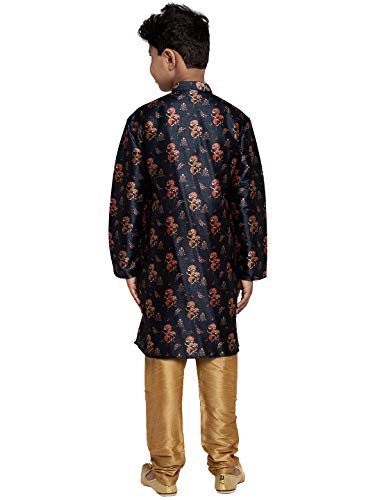 Image of KRAFT INDIA Boys Silk Print Kurta Churidar