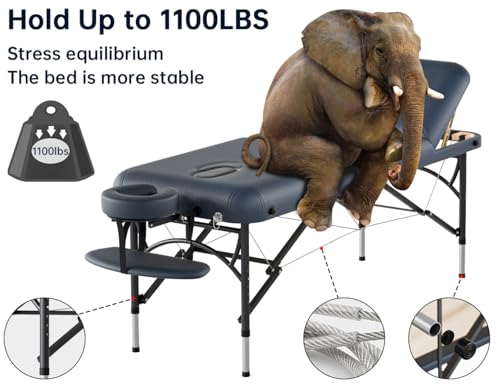 Image of CLORIS 84 inch Professional Massage Table 3 Section Portable Hold Up to 1100LBS