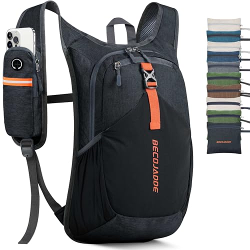 BECOJADDE 15L Wanderrucksack Herren Kleiner Rucksack Damen Leichter Daypack Tagesrucksack Faltbarer...