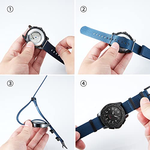 Image of BINLUN Nylon Watch Band Thick G10 Premium Ballistic Nylon Multicolor Replacement Watch Straps with Silver /Black Stainless Steel Buckle for Men Women 18mm 20mm 22mm 24mm