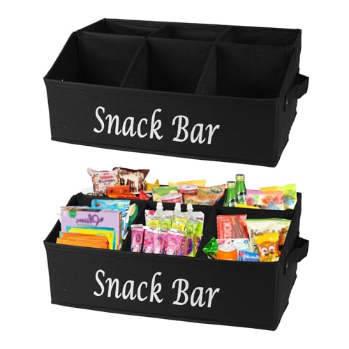 Gdfjiy Snack Organizer for Countertop, 6 Compartment Snack Storage with