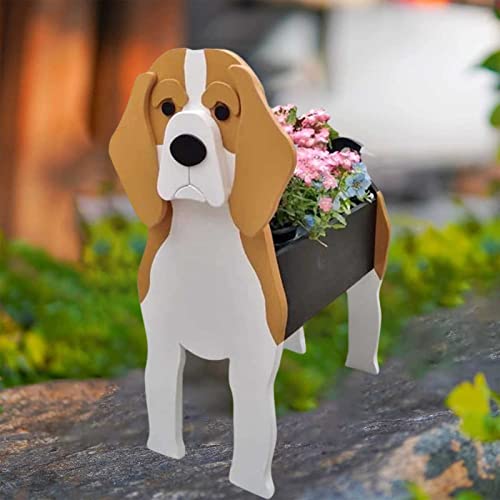 ZYUN Beagles Hundeform Garten Blumentopf Tier Design Hunde-Pflanztöpfe,Cartoon Blumen Übertopf,Sukkulenten Übertopf für Drinnen Und Draußen,Garten Pflanzen Blumenkübel Cover