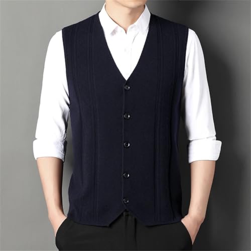 Men's Fashion Sleeveless Knit Vest Casual Button Cardigan Street Style Waistcoat4