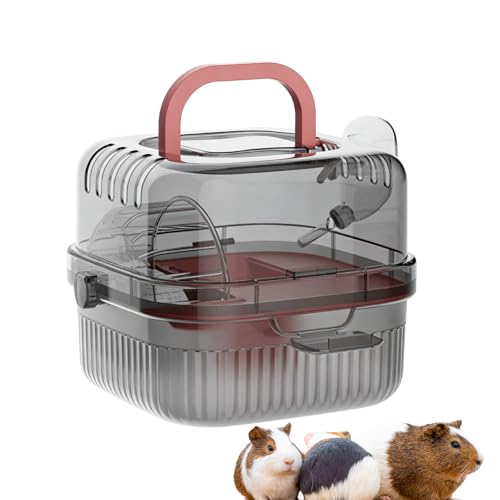 Qiwieod Cage de Transport pour Hamster - Boîte Habitat Portable et aérée,Cage de Voyage pour Petits Animaux,pour gerbilles, cochons d'Inde, Souris, Lapins,...
