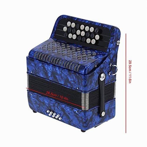 Fisarmonica Diatonica Professionale a 22 Tasti con Custodia Blu Scuro