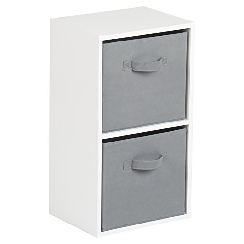 Hartleys 2 Tier White Cube Unit - Grey Storage Boxes