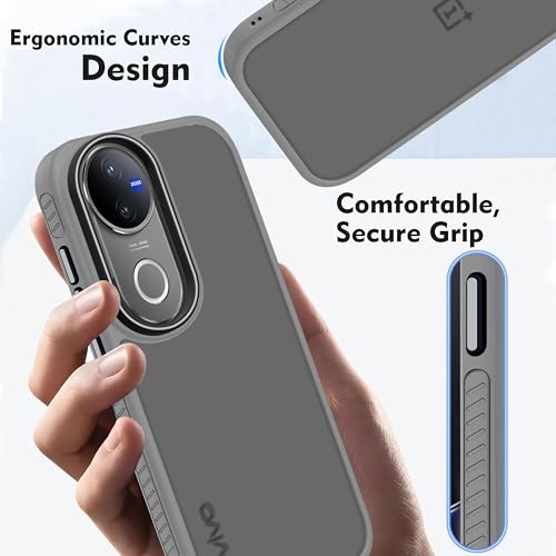 Image of V-TAN Back Cover for Vivo V50 5G Matte Finish Transparent Case, Transparent Clear, TPU, Camera Protective Shockproof Cover, Gray
