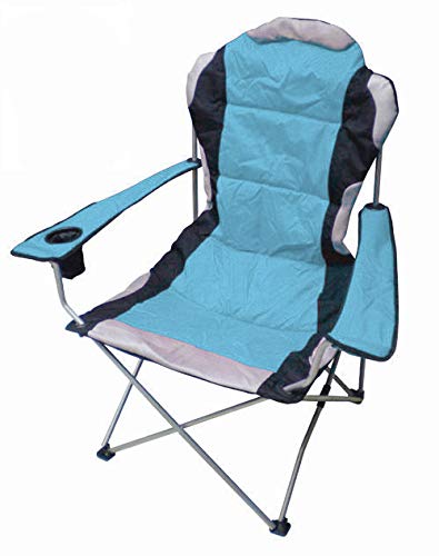 Spetebo Regiestuhl Deluxe bis 150 Kg belastbar - Farbe: blau - Campingstuhl extra breit, extra bequem, extra stabil - Angelstuhl Campingstuhl