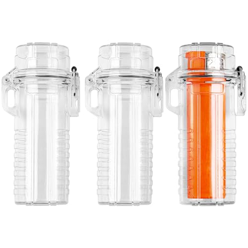 3 PCS Transparent Waterproof Lighter Case, Lighter Sleeve for Men, Lighter Protective Case, Lighter Cases for Outdoor (Transparent)