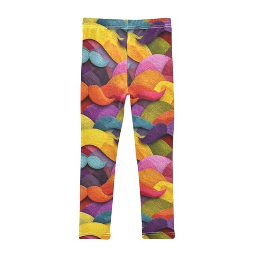 KLL Art Decor Mustache Pattern Retro Happy Fathers Day Toddler Baby Girl Active Leggings Comfortable High Waisted Leg Yoga2