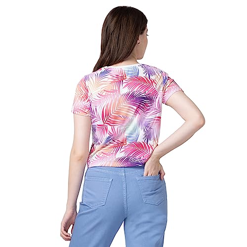 Image of Spykar Printed Blended Round Neck Women's Regular Fit Top