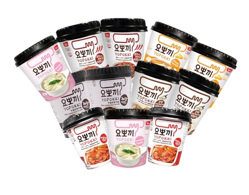 MiFan Tteokbokki Box – Pack 12 Vasos Topokki Coreano, 6 Sabores, Comida Coreana Instantánea