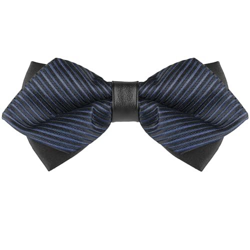 Nœud papillon homme bleu à rayures accessoire costume réglable mariage Allegra K